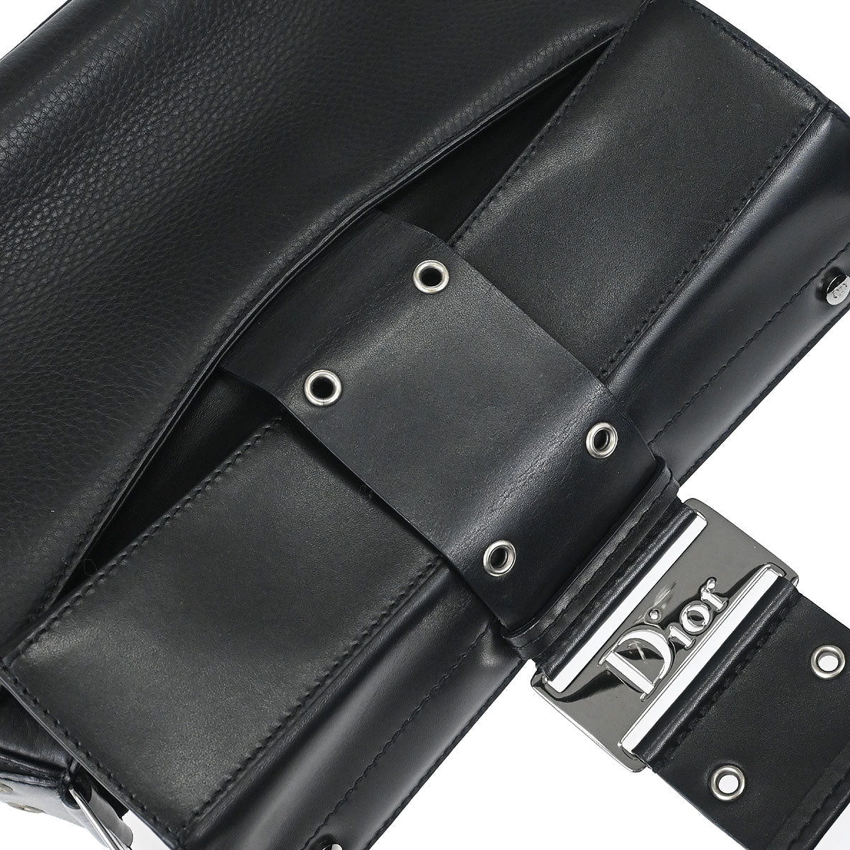Christian Dior Black Leather Street Chic Columbus Shoulder Bag