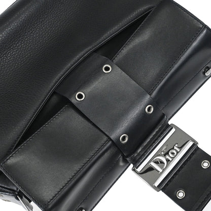 Christian Dior Black Leather Street Chic Columbus Shoulder Bag