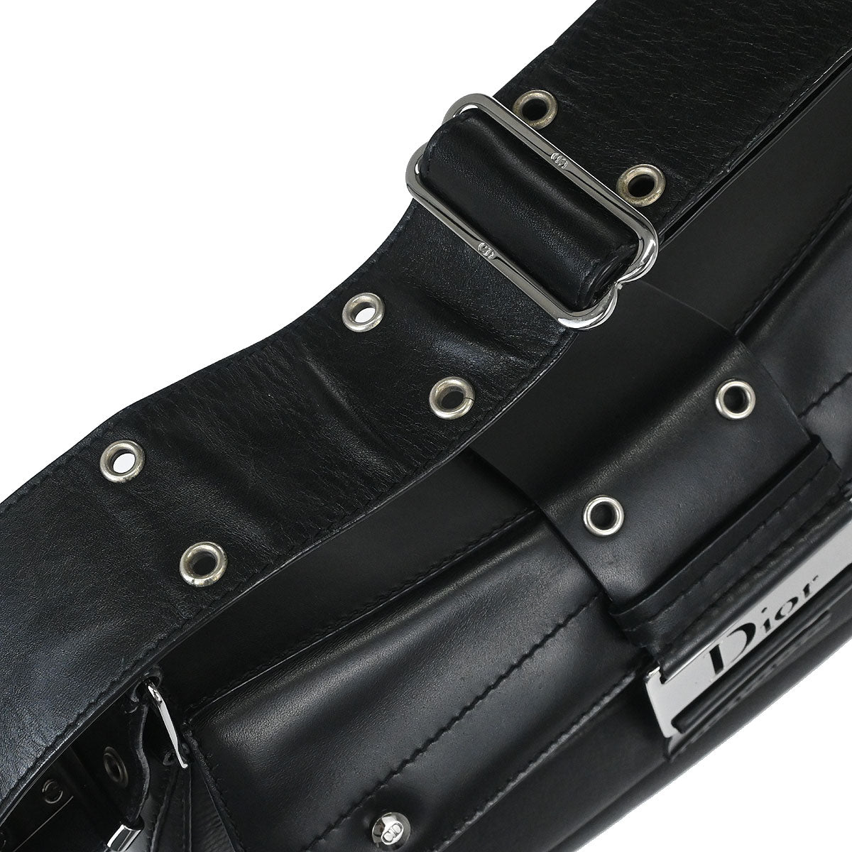 Christian Dior Black Leather Street Chic Columbus Shoulder Bag