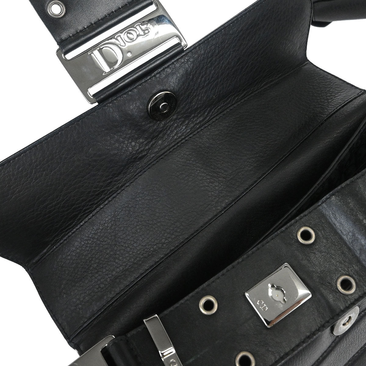 Christian Dior Black Leather Street Chic Columbus Shoulder Bag