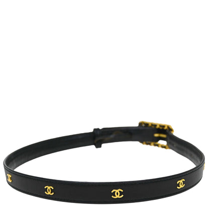 Chanel Black Lambskin Belt #70/28 93A Small Good