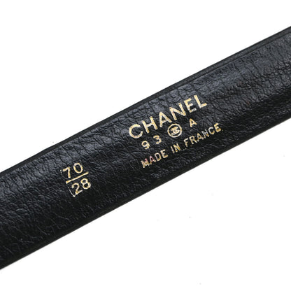 Chanel Black Lambskin Belt #70/28 93A Small Good