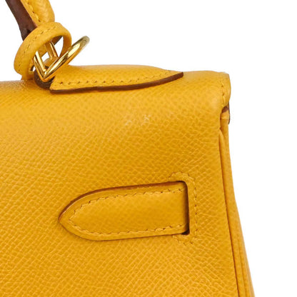Hermes Jaune Courchevel Kelly 32 Retourne 2way Shoulder Handbag