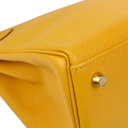 Hermes Jaune Courchevel Kelly 32 Retourne 2way Shoulder Handbag