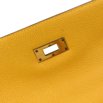 Hermes Jaune Courchevel Kelly 32 Retourne 2way Shoulder Handbag
