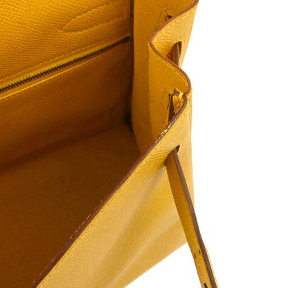 Hermes Jaune Courchevel Kelly 32 Retourne 2way Shoulder Handbag