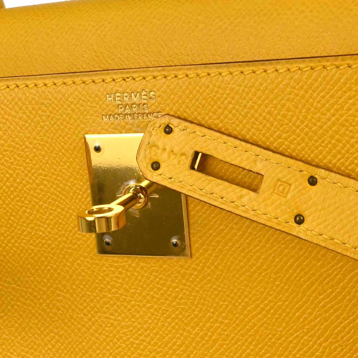 Hermes Jaune Courchevel Kelly 32 Retourne 2way Shoulder Handbag