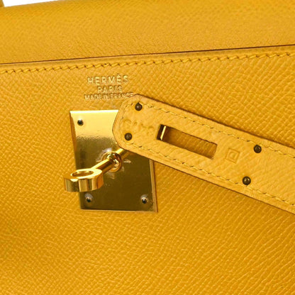 Hermes Jaune Courchevel Kelly 32 Retourne 2way Shoulder Handbag