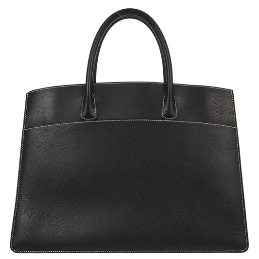 Hermes Black Lisse White Bus GM Tote Bag