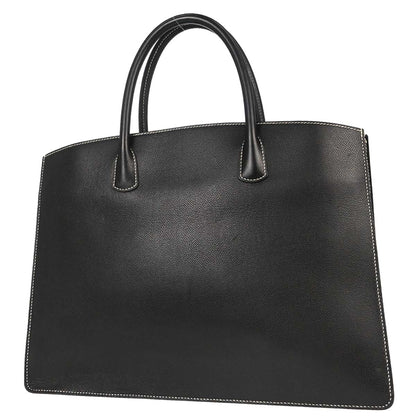 Hermes Black Courchevel White Bus GM Tote Bag