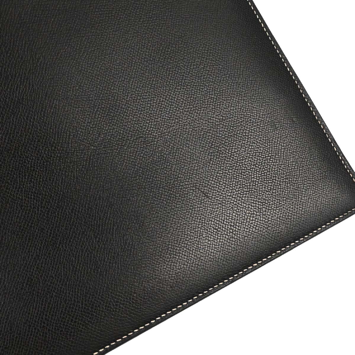 Hermes Black Courchevel White Bus GM Tote Bag