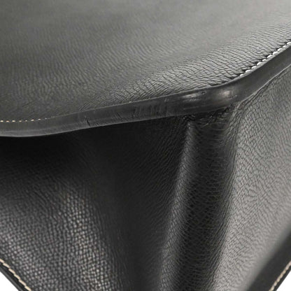 Hermes Black Courchevel White Bus GM Tote Bag