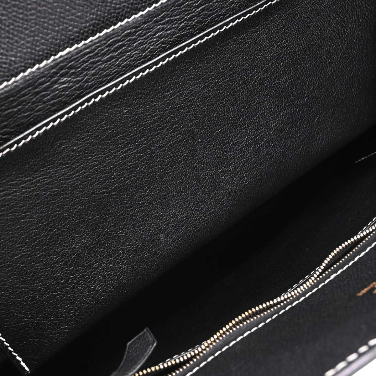 Hermes Black Courchevel White Bus GM Tote Bag