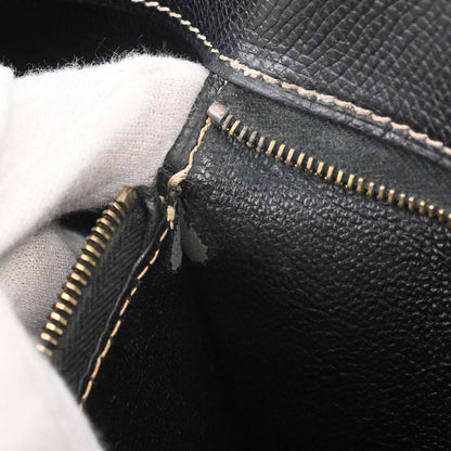 Hermes Black Courchevel White Bus GM Tote Bag