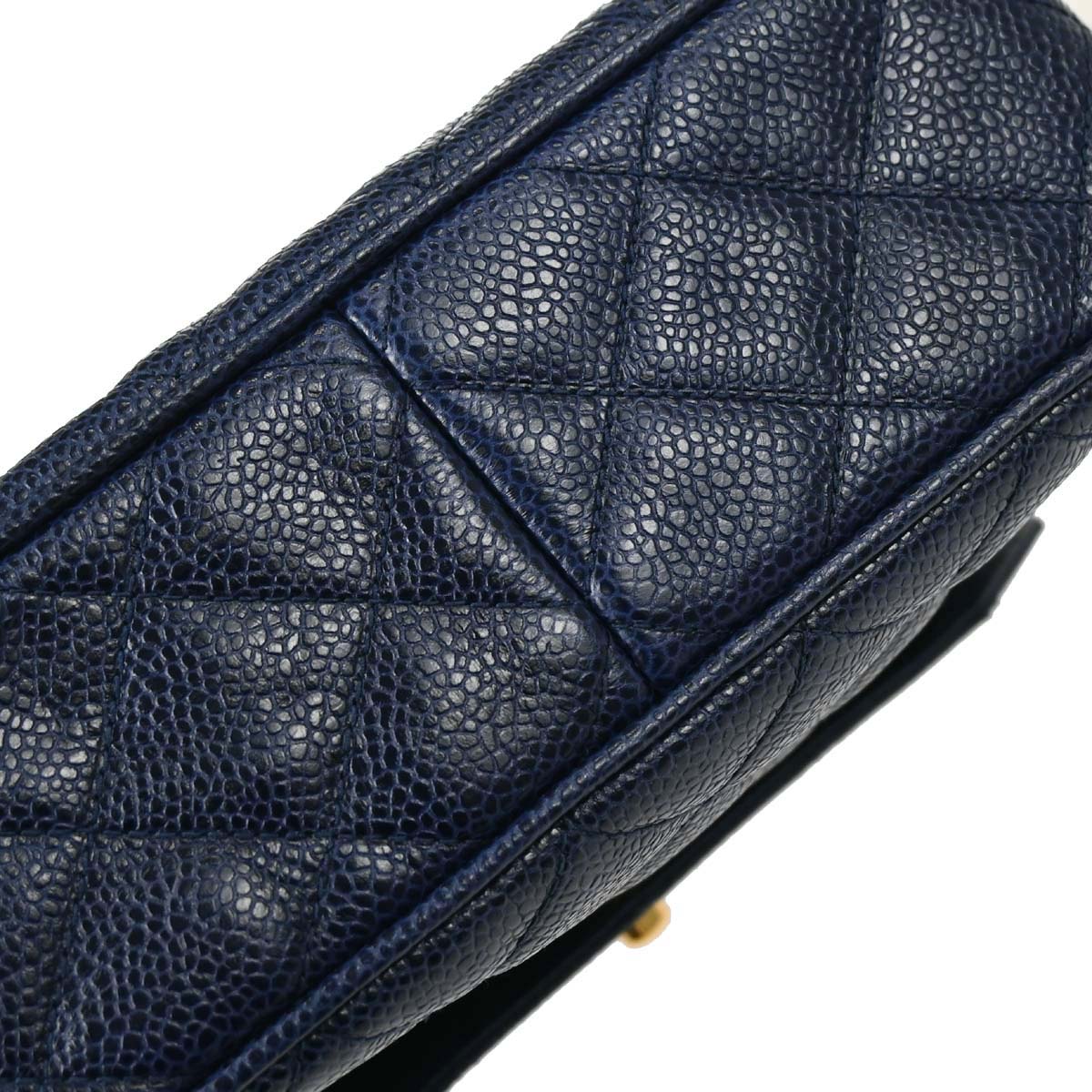 Chanel 1991-1994 Navy Caviar Skin Camera Bag