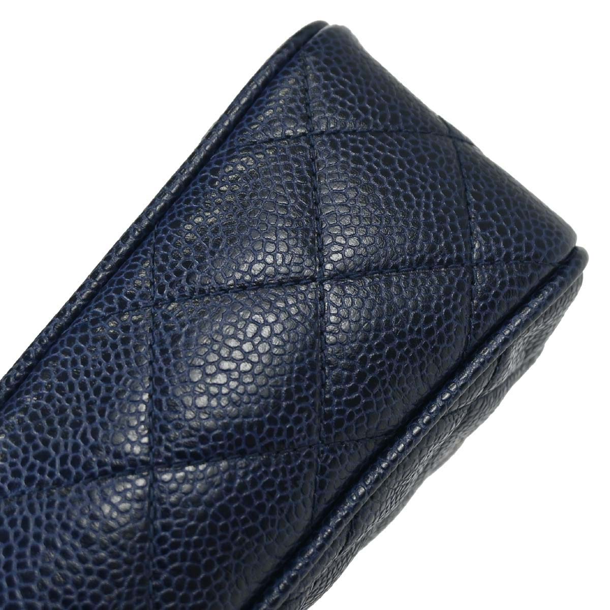 Chanel 1991-1994 Navy Caviar Skin Camera Bag