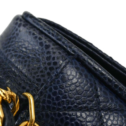 Chanel 1991-1994 Navy Caviar Skin Camera Bag