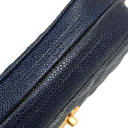 Chanel 1991-1994 Navy Caviar Skin Camera Bag