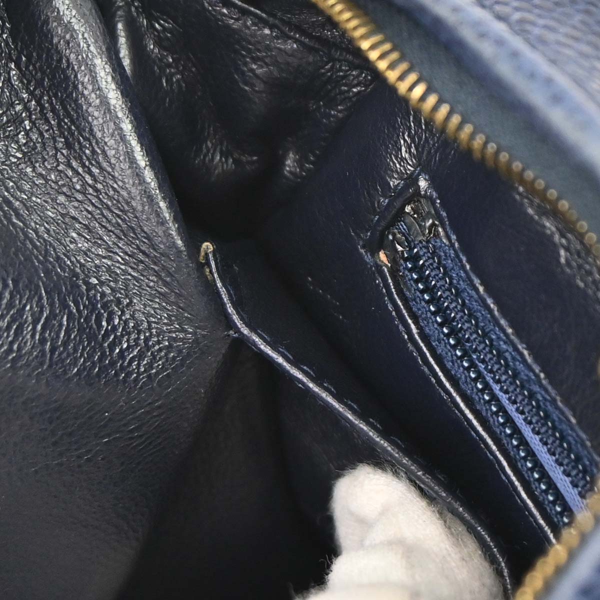 Chanel 1991-1994 Navy Caviar Skin Camera Bag