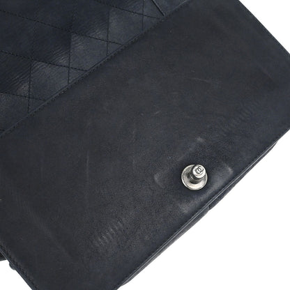 Boy Chanel 2015-2016 Black Shearling Medium Double Chain Shoulder Bag
