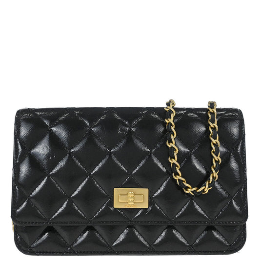 Chanel Black Calfskin Mademoiselle Lock WOC Wallet on Chain Bag