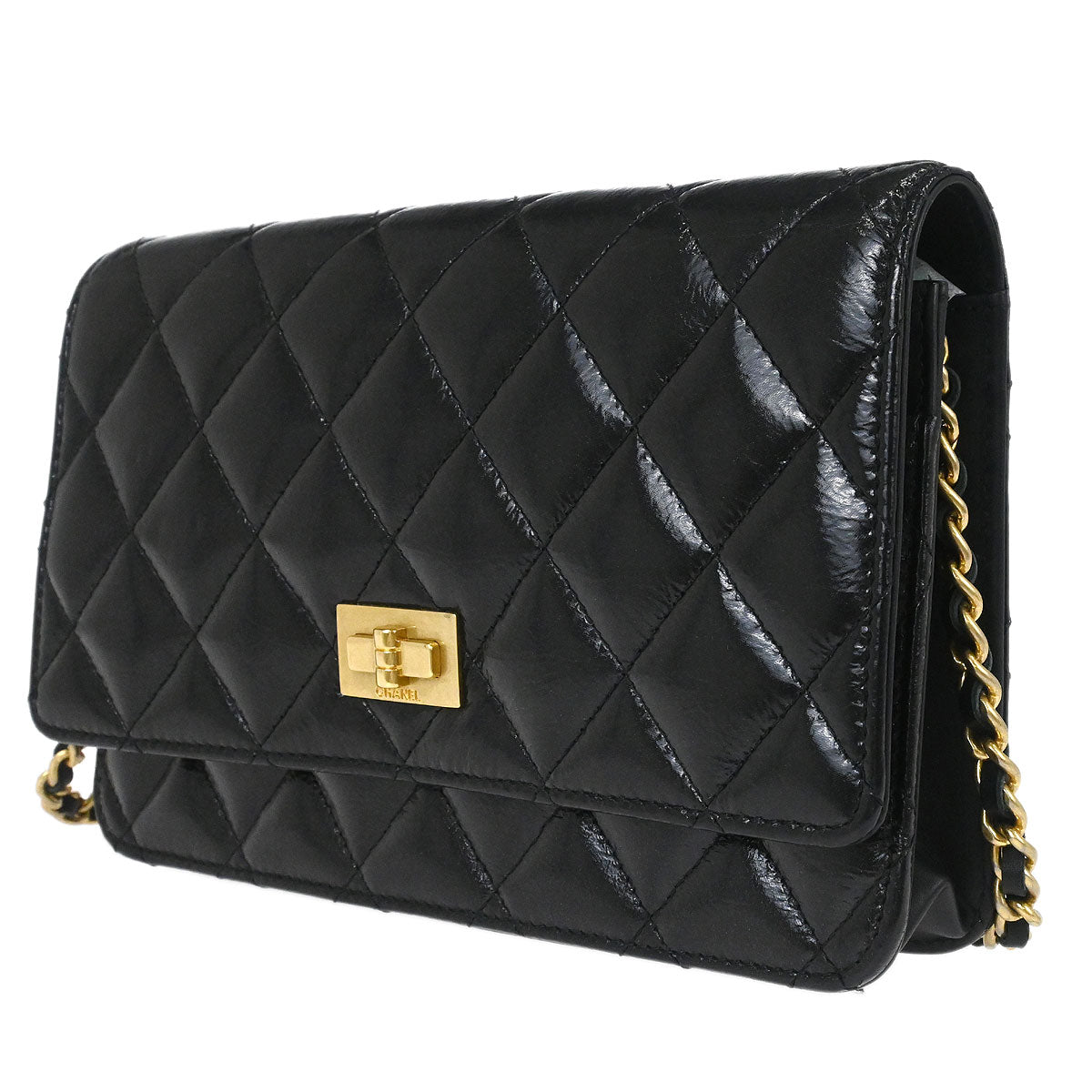 Chanel Black Calfskin Mademoiselle Lock WOC Wallet on Chain Bag