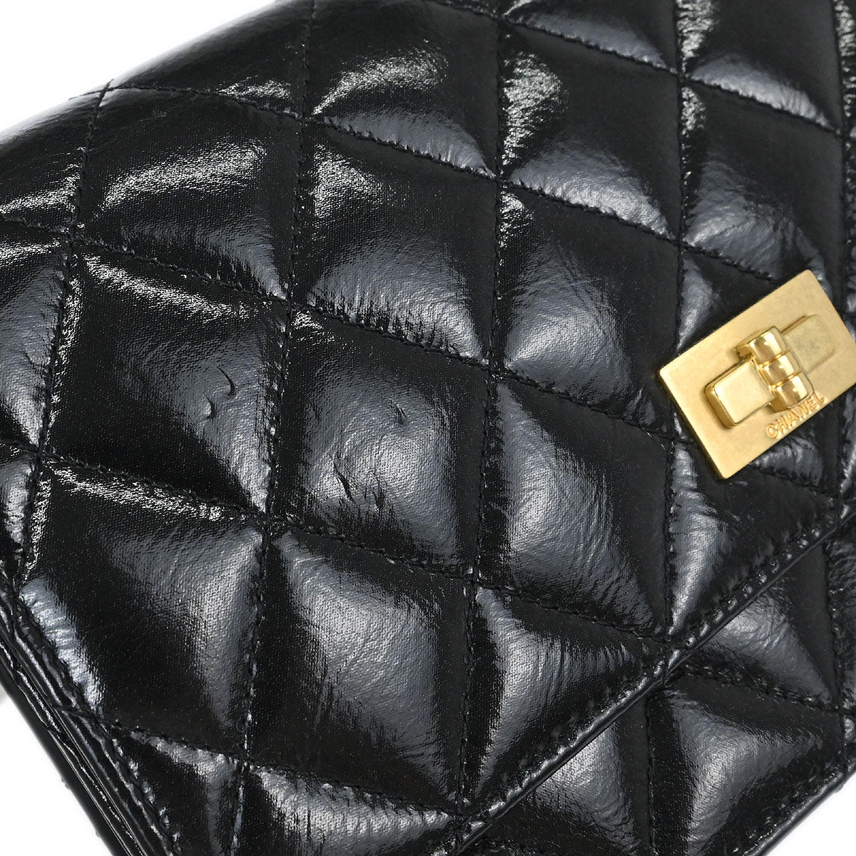 Chanel Black Calfskin Mademoiselle Lock WOC Wallet on Chain Bag
