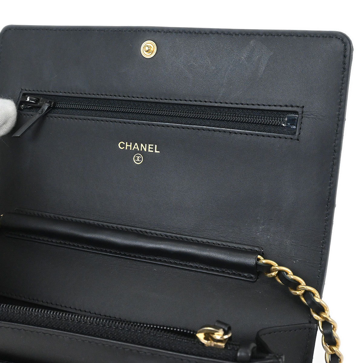 Chanel Black Calfskin Mademoiselle Lock WOC Wallet on Chain Bag