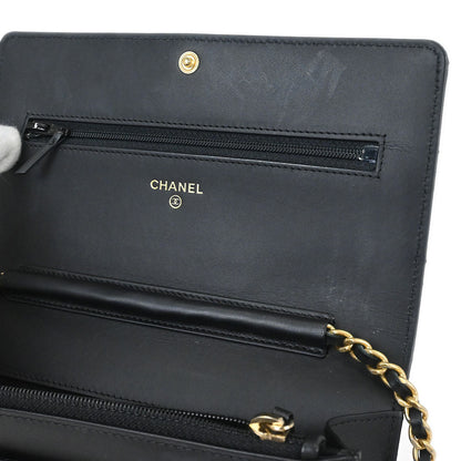 Chanel Black Calfskin Mademoiselle Lock WOC Wallet on Chain Bag