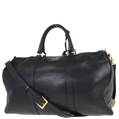 Chanel 1994-1996 Black Caviar Skin 2way Duffle Handbag