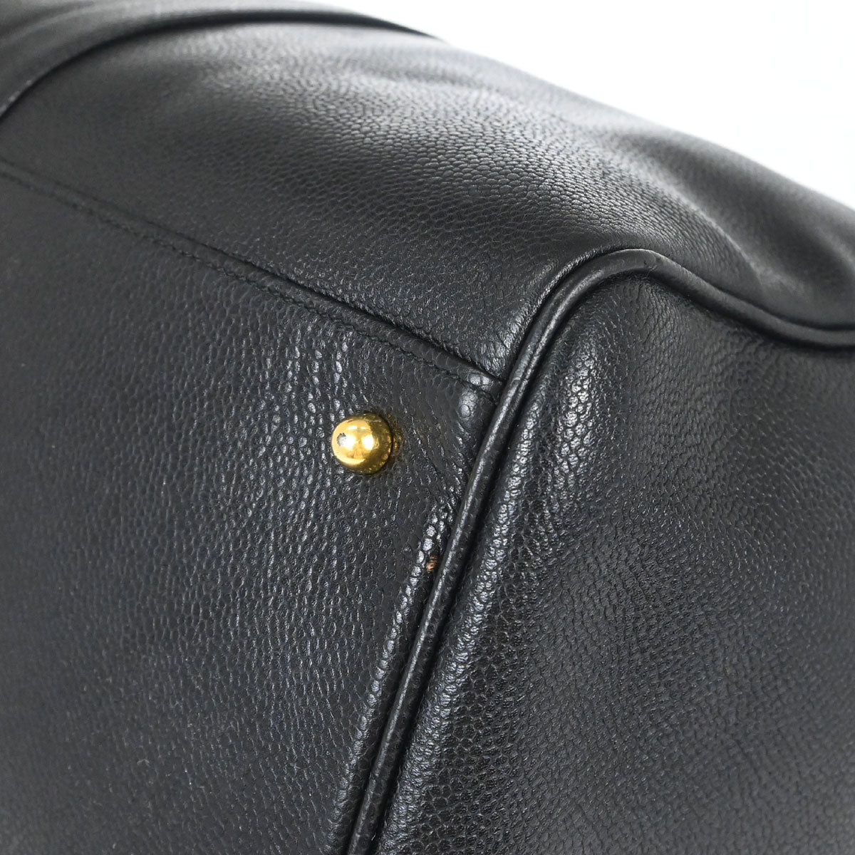 Chanel 1994-1996 Black Caviar Skin 2way Duffle Handbag