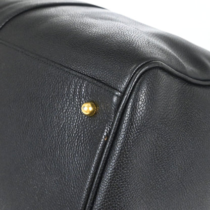 Chanel 1994-1996 Black Caviar Skin 2way Duffle Handbag