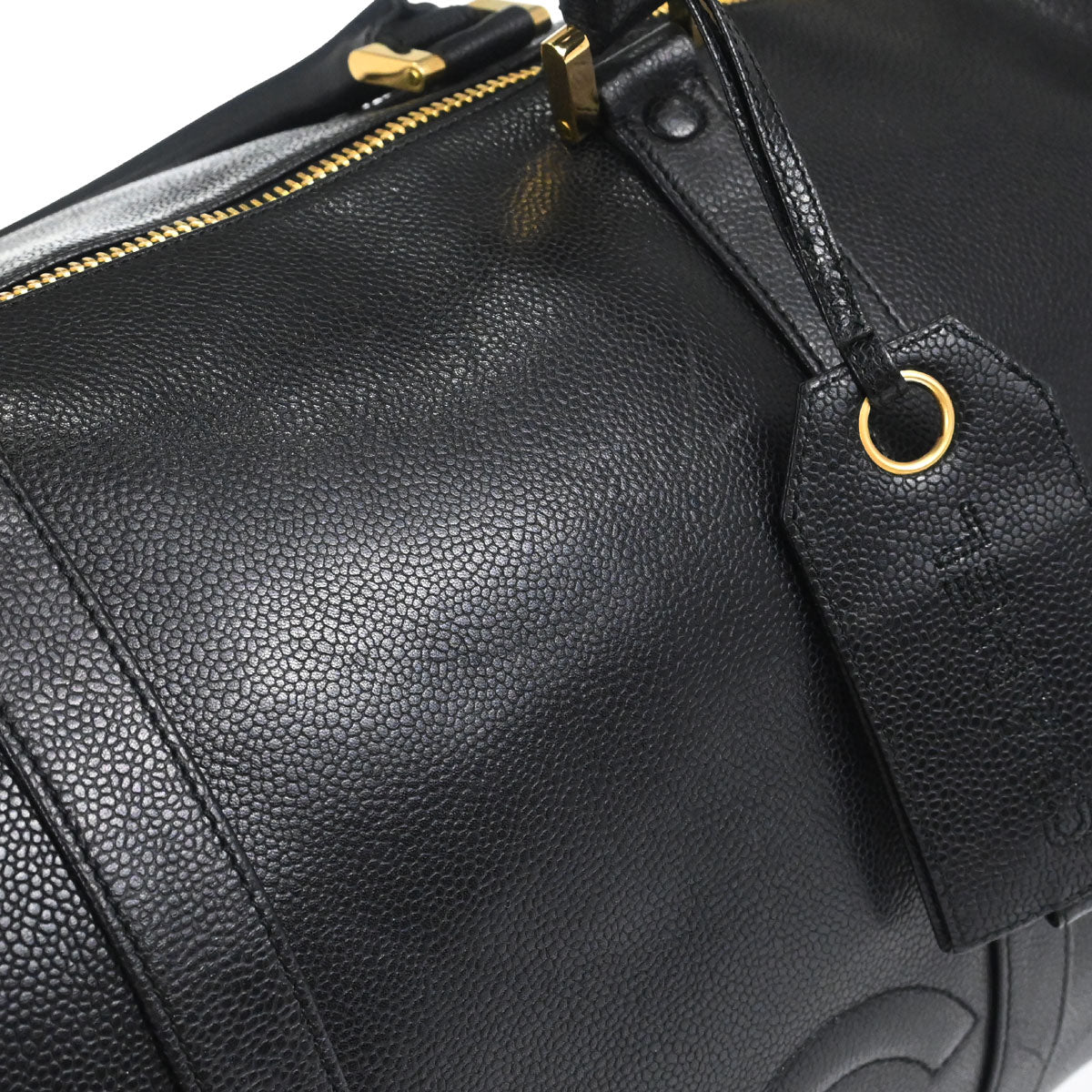Chanel 1994-1996 Black Caviar Skin 2way Duffle Handbag