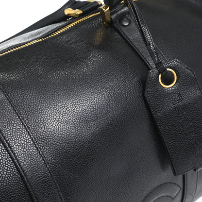 Chanel 1994-1996 Black Caviar Skin 2way Duffle Handbag