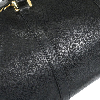 Chanel 1994-1996 Black Caviar Skin 2way Duffle Handbag