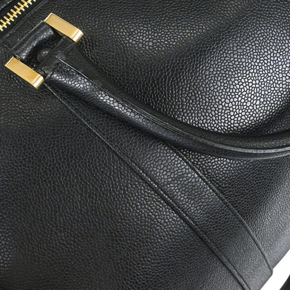 Chanel 1994-1996 Black Caviar Skin 2way Duffle Handbag