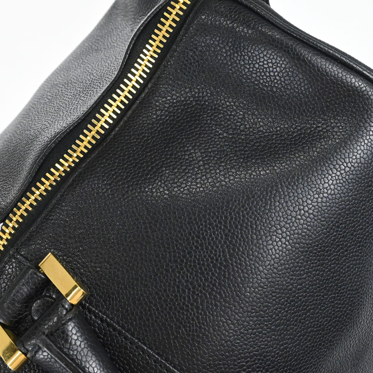 Chanel 1994-1996 Black Caviar Skin 2way Duffle Handbag