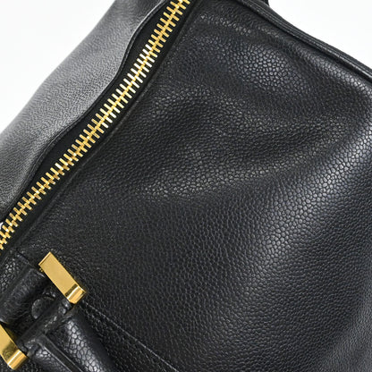 Chanel 1994-1996 Black Caviar Skin 2way Duffle Handbag