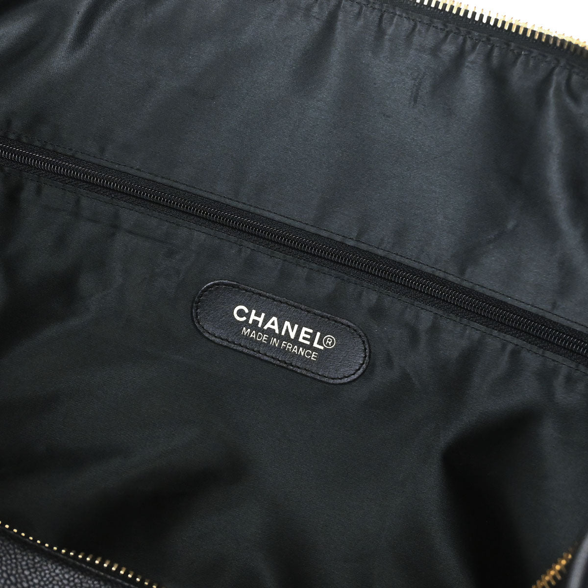 Chanel 1994-1996 Black Caviar Skin 2way Duffle Handbag