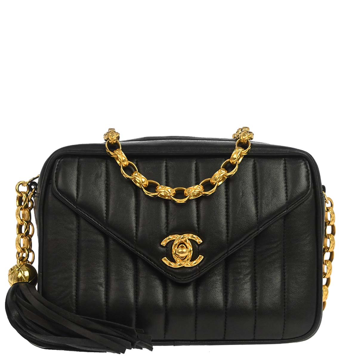 Chanel Black Lambskin Mademoiselle Camera Bag Mini