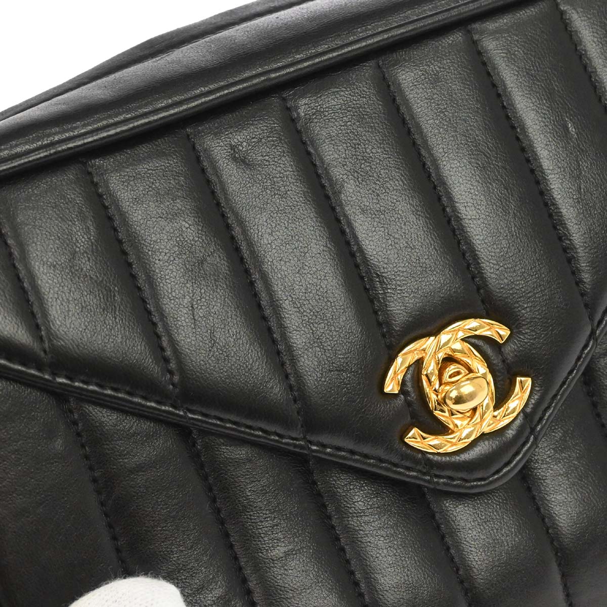 Chanel Black Lambskin Mademoiselle Camera Bag Mini
