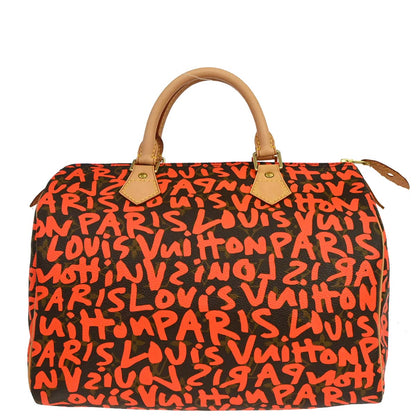 Louis Vuitton Orange Monogram Graffiti Speedy 30 Handbag M93705