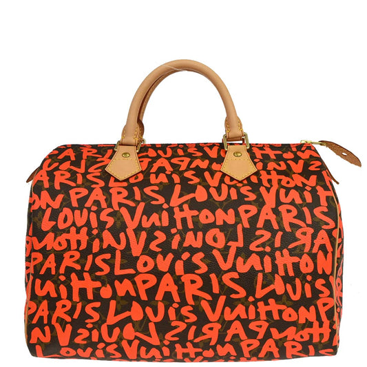 Louis Vuitton Orange Monogram Graffiti Speedy 30 Handbag M93705