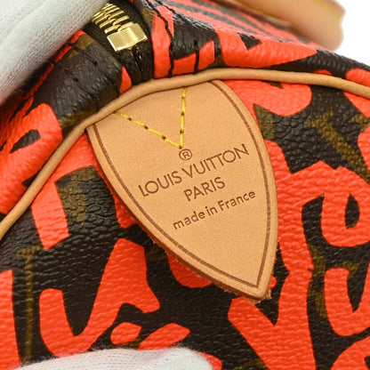 Louis Vuitton Orange Monogram Graffiti Speedy 30 Handbag M93705