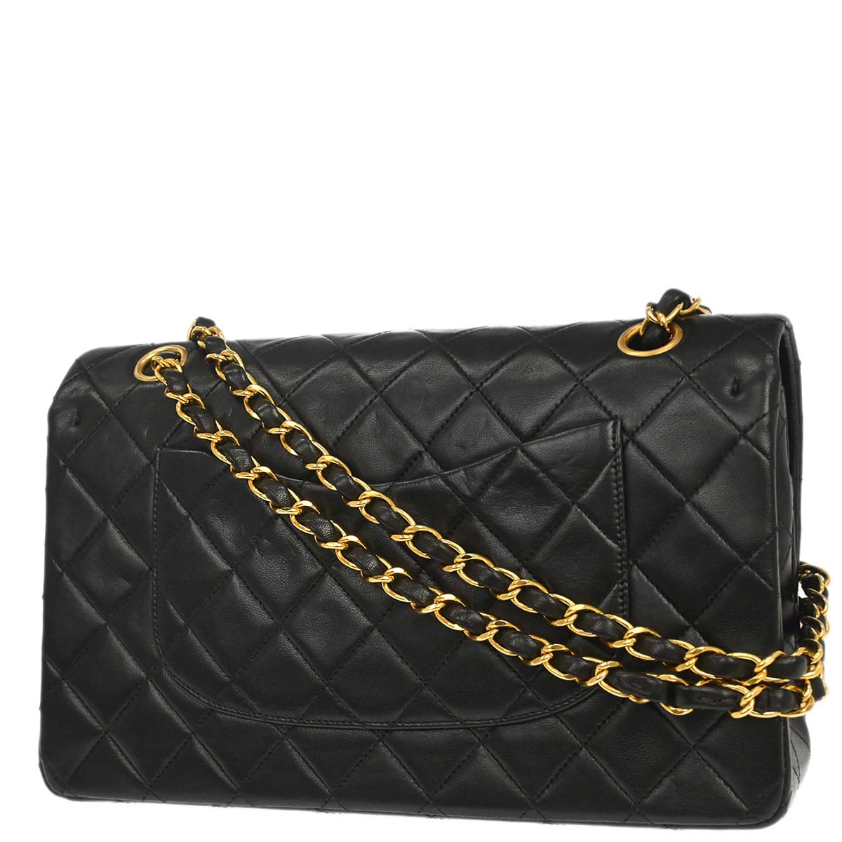 Chanel Black Lambskin Medium Classic Double Flap Shoulder Bag
