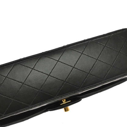 Chanel Black Lambskin Medium Classic Double Flap Shoulder Bag