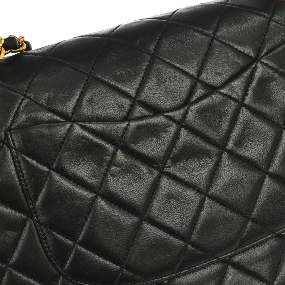 Chanel Black Lambskin Medium Classic Double Flap Shoulder Bag