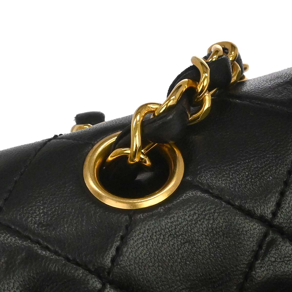 Chanel Black Lambskin Medium Classic Double Flap Shoulder Bag
