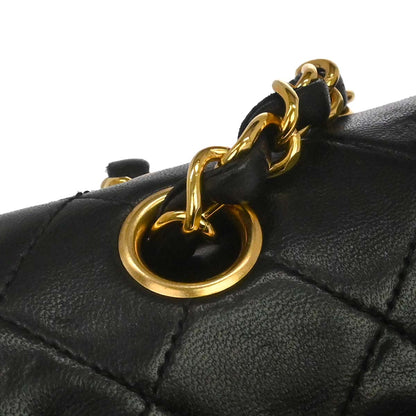 Chanel Black Lambskin Medium Classic Double Flap Shoulder Bag