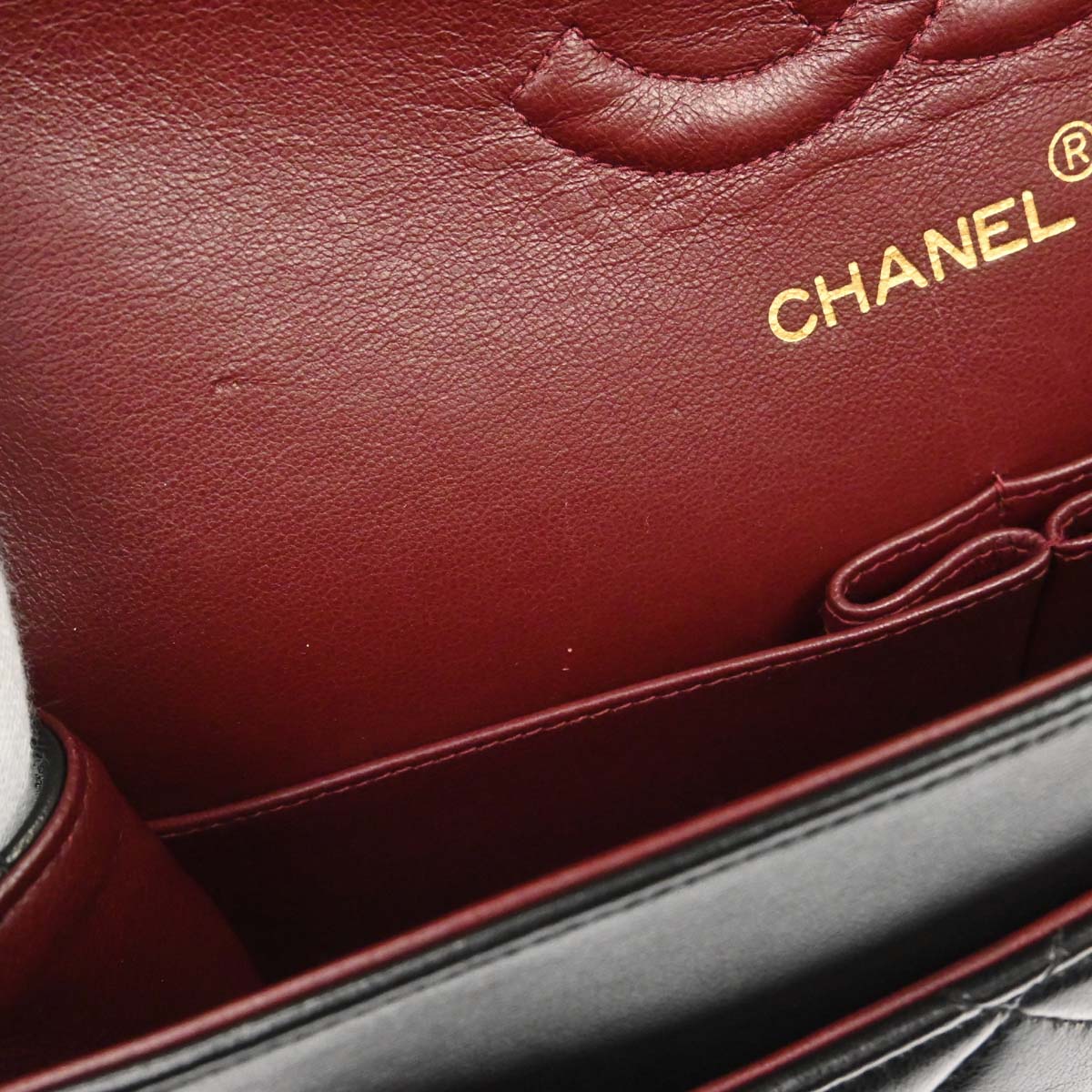 Chanel Black Lambskin Medium Classic Double Flap Shoulder Bag